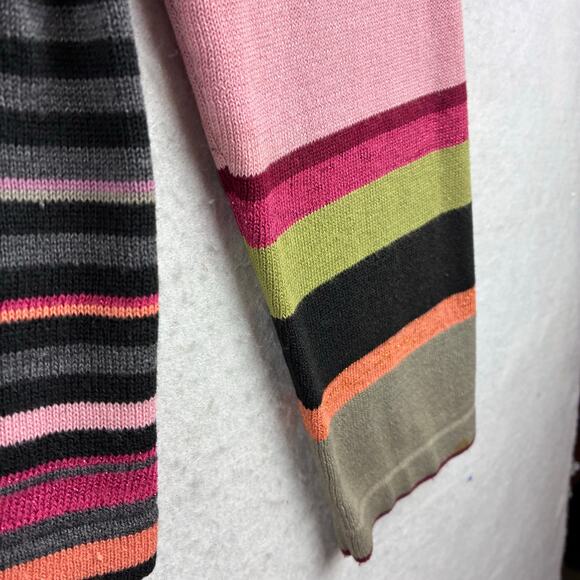 Vintage White Stag Full Zip Striped Sweater Women's XL V Neck Long Sleeve READ - Picture 9 of 15